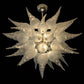 Vetreria Artistica Rosa Solfine 8-Lights White and Yellow Shade Transparent Glass Chandelier