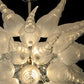 Vetreria Artistica Rosa Solfine 8-Lights White and Yellow Shade Transparent Glass Chandelier