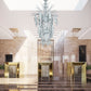 Vetreria Artistica Rosa Stalattite 12-Lights Limestone Design White Glass Chandelier