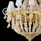 Vetreria Artistica Rosa Stile Impero 18-Lights Crystal Gold Glass Chandelier