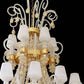 Vetreria Artistica Rosa Stile Impero 18-Lights Crystal Gold Glass Chandelier