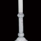 Vetreria Artistica Rosa Suprema 71" White Glass Frame With White Flower-Shaped Fabric Shade Floor Lamp