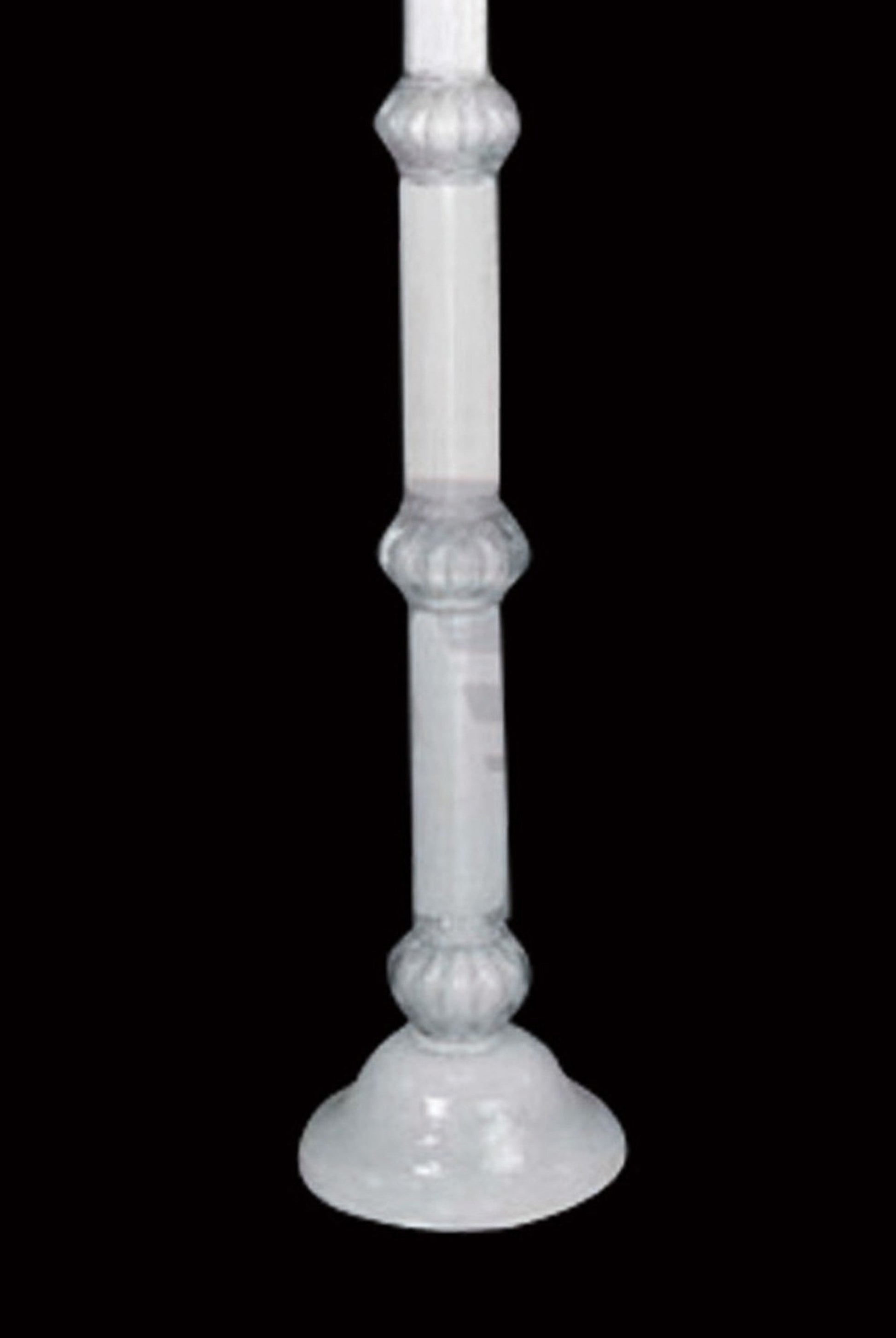 Vetreria Artistica Rosa Suprema 71" White Glass Frame With White Flower-Shaped Fabric Shade Floor Lamp