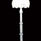 Vetreria Artistica Rosa Suprema 71" White Glass Frame With White Flower-Shaped Fabric Shade Floor Lamp