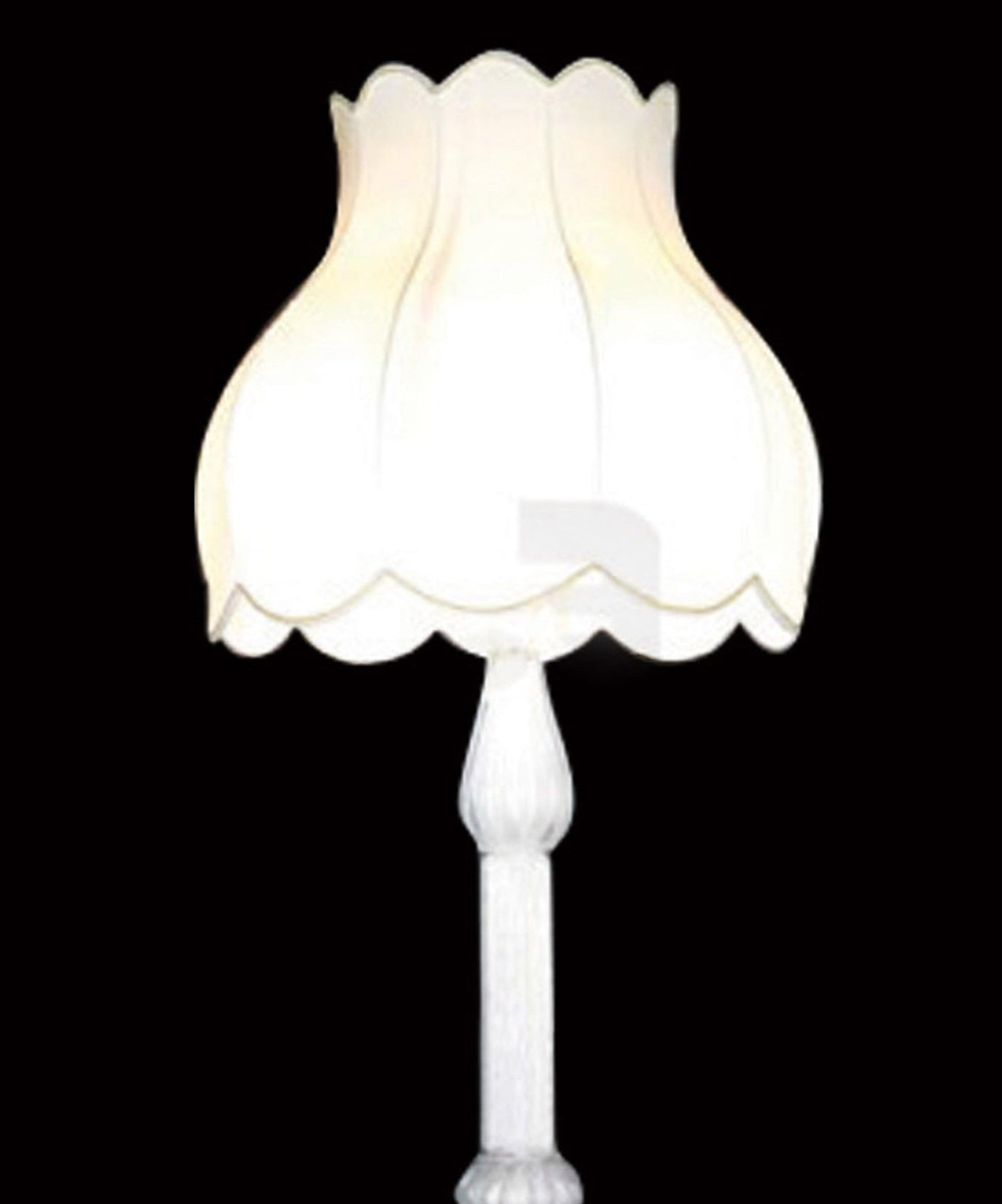 Vetreria Artistica Rosa Suprema 71" White Glass Frame With White Flower-Shaped Fabric Shade Floor Lamp