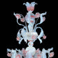 Vetreria Artistica Rosa Tagliato 8-Lights Blue and Pink Crystal Glass Chandelier