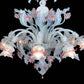 Vetreria Artistica Rosa Tagliato 8-Lights Blue and Pink Crystal Glass Chandelier
