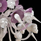 Vetreria Artistica Rosa Teschi 16-Lights White Pastel Base With Amethyst Details Glass Chandelier