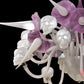Vetreria Artistica Rosa Teschi 16-Lights White Pastel Base With Amethyst Details Glass Chandelier