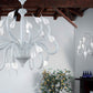 Vetreria Artistica Rosa Universo 18-Lights White Base With White Spike Shade Glass Chandelier