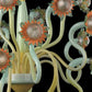 Vetreria Artistica Rosa Van Gogh 18-Lights Green and Amber Base With Yellow Orange Flower Accent Glass Chandelier