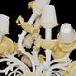 Vetreria Artistica Rosa Vento 12-Lights White Base With Ivory Details Glass Chandelier