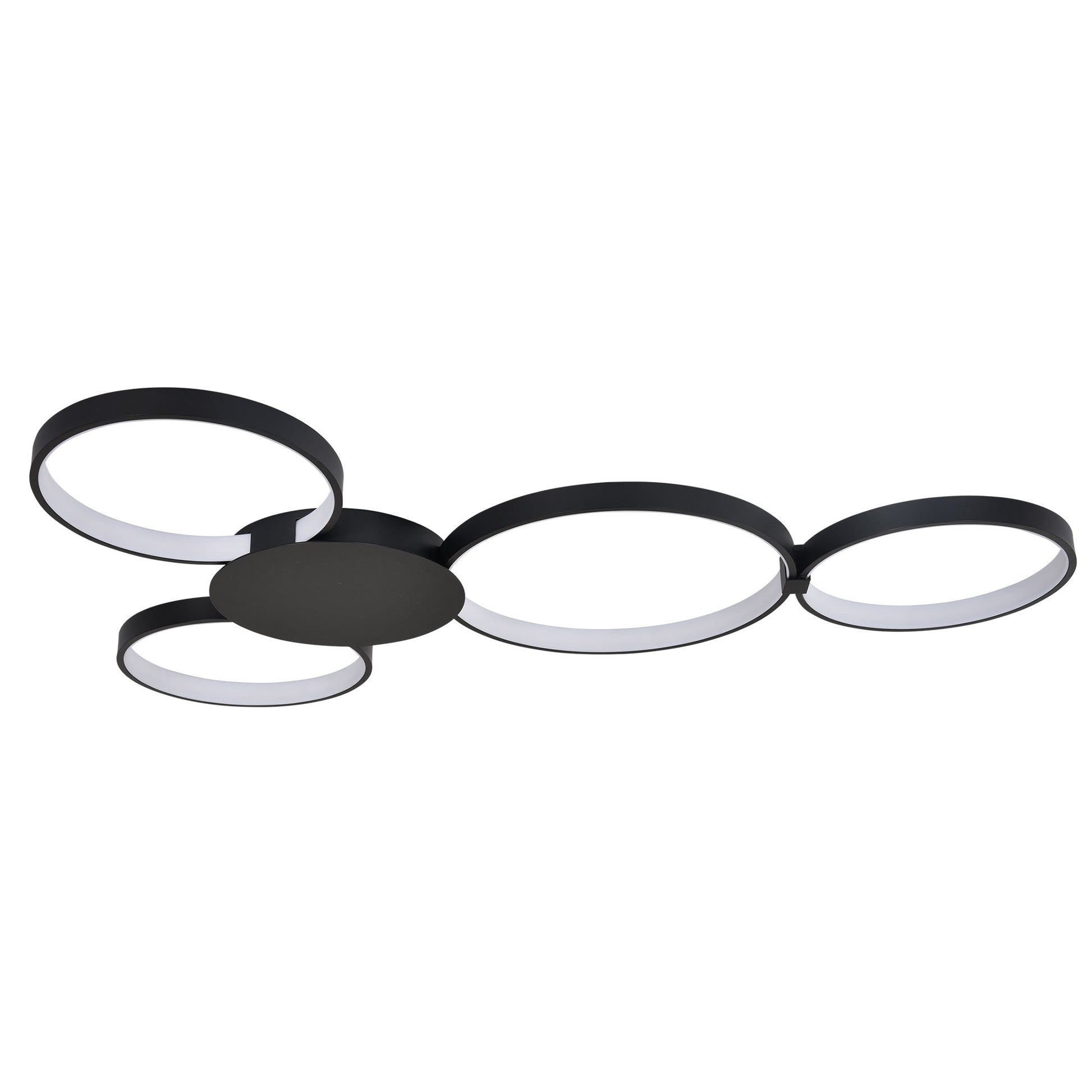 Vonn Lighting Capella 43" Multi-Ring Black Integrated LED Semi-Flush Mount
