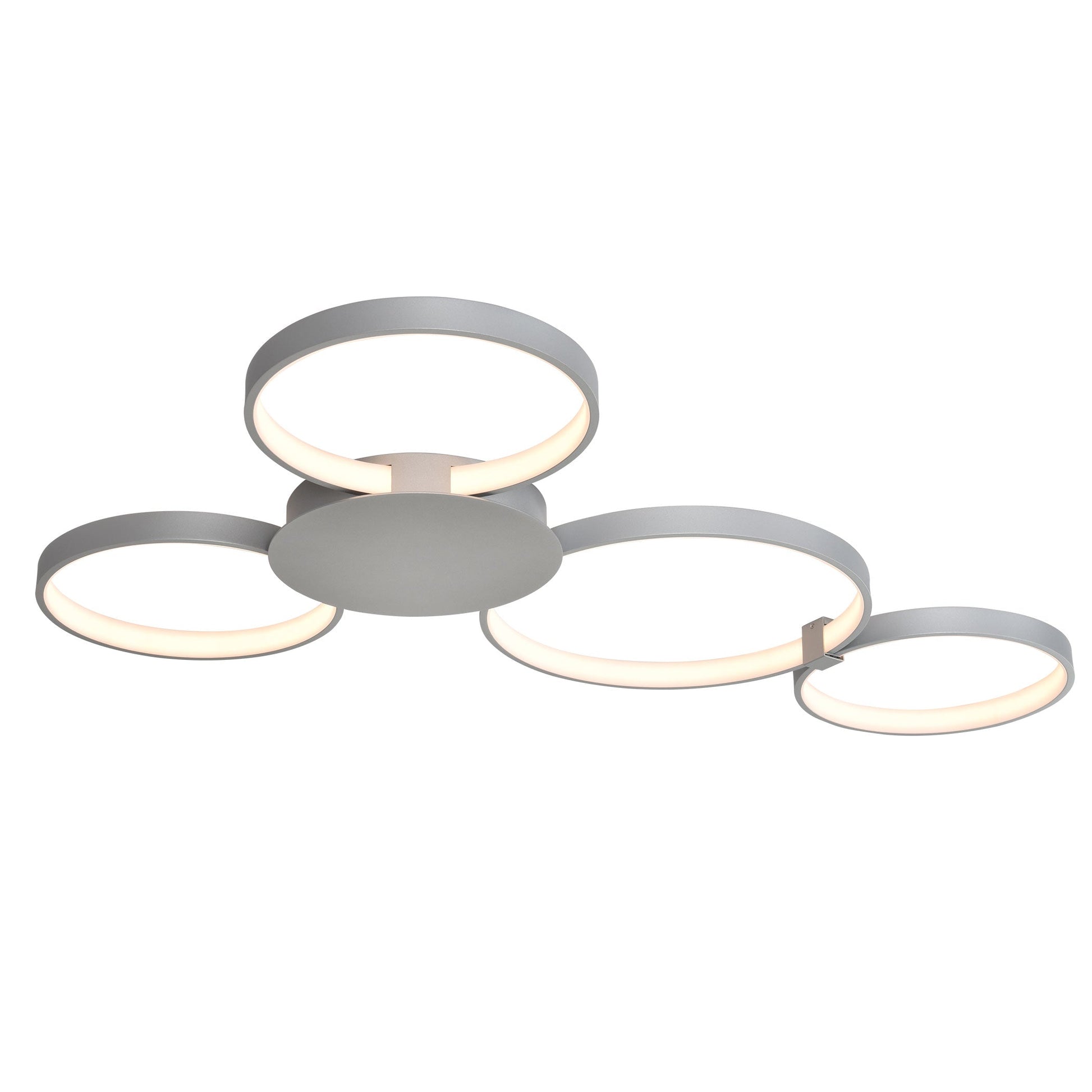 Vonn Lighting Capella 43" Multi-Ring Silver Integrated LED Semi-Flush Mount