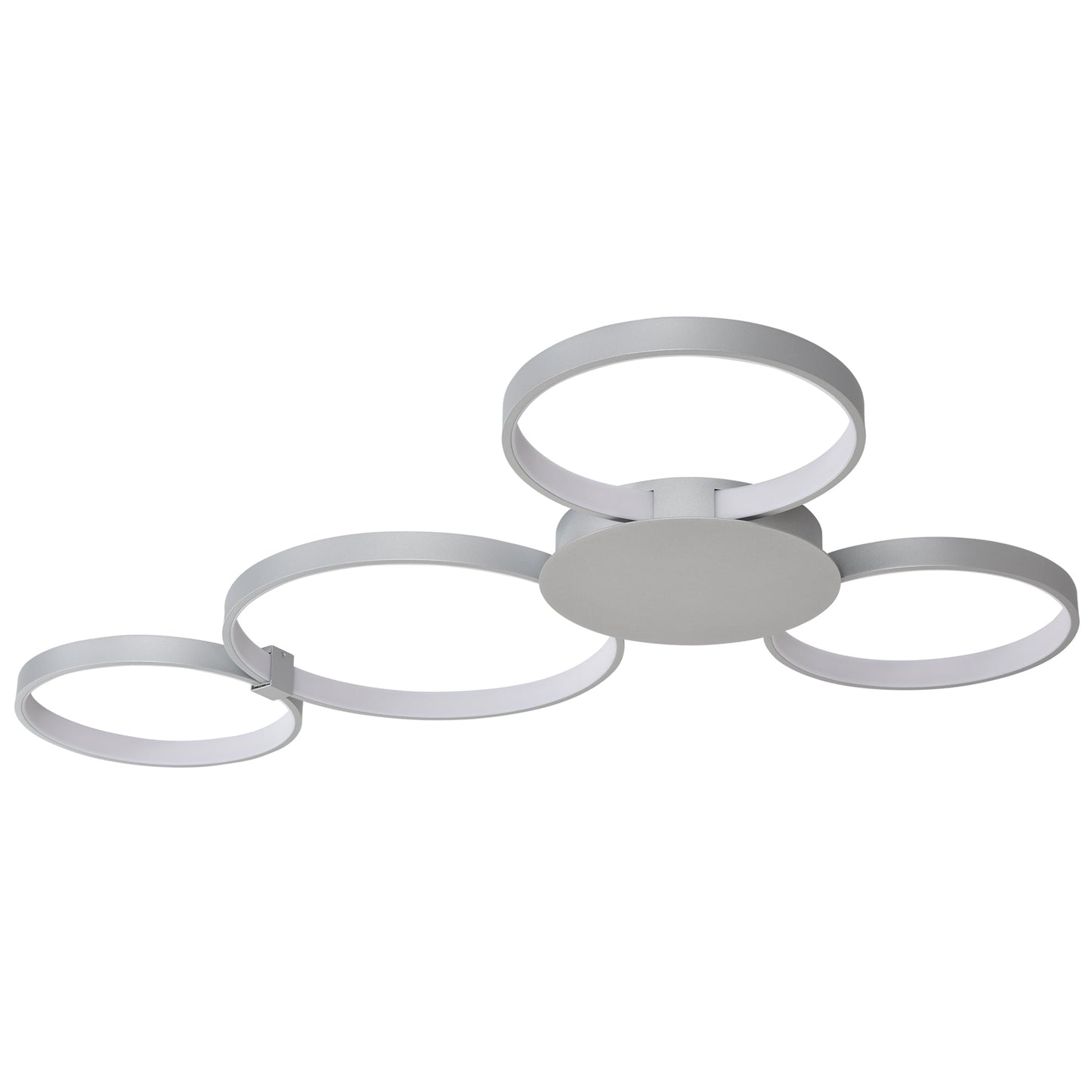 Vonn Lighting Capella 43" Multi-Ring Silver Integrated LED Semi-Flush Mount