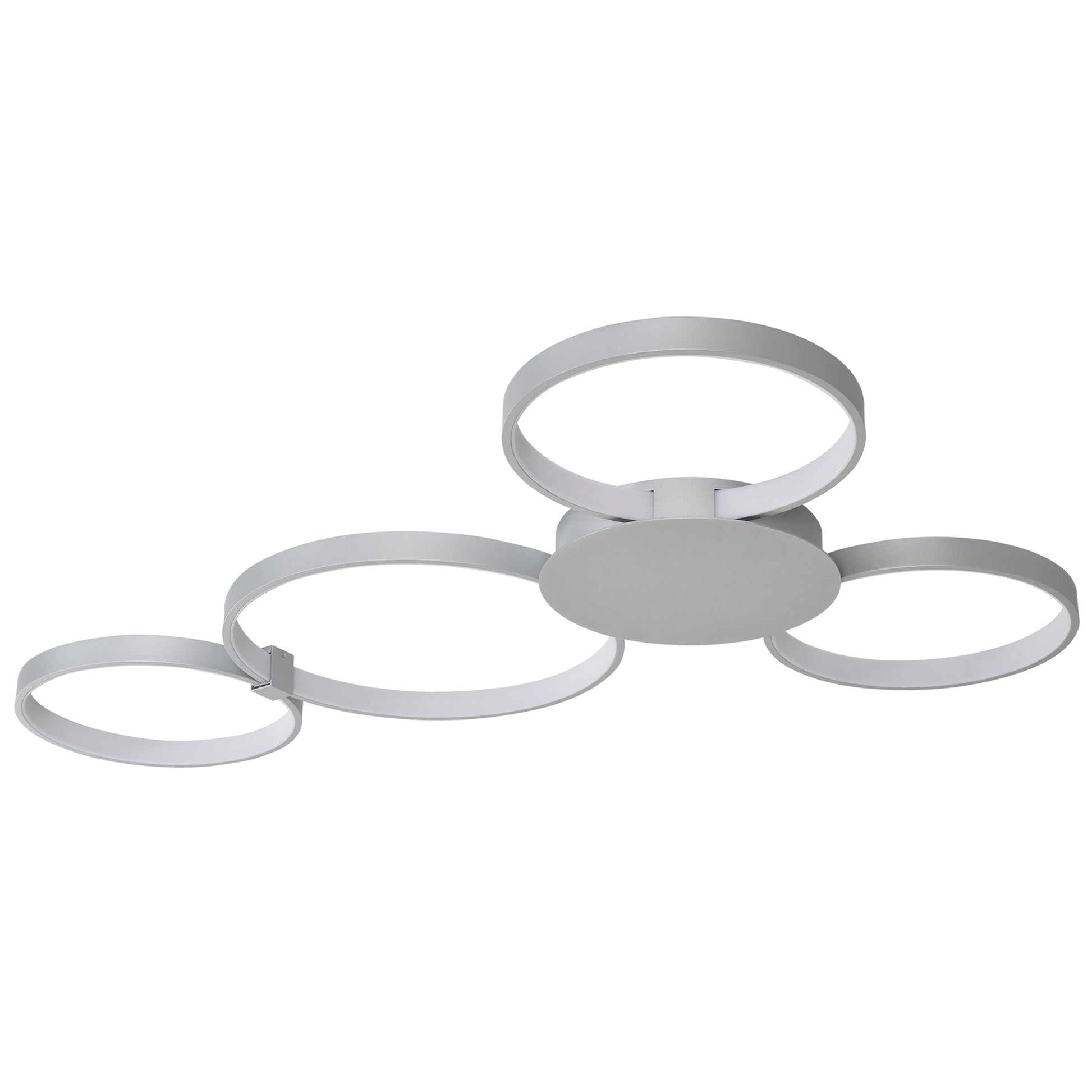 Vonn Lighting Capella 43" Multi-Ring Silver Integrated LED Semi-Flush Mount