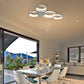 Vonn Lighting Capella 43" Multi-Ring Silver Integrated LED Semi-Flush Mount