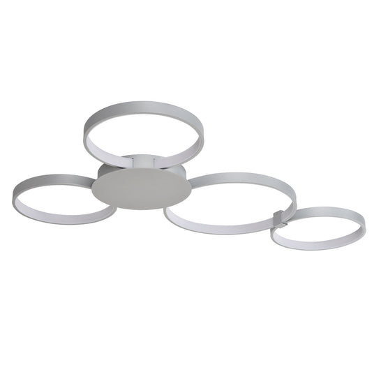 Vonn Lighting Capella 43" Multi-Ring Silver Integrated LED Semi-Flush Mount