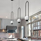 Vonn Lighting Capri 7" Black Integrated LED Pendant With Frosted White Glass Shade