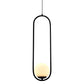 Vonn Lighting Capri 7" Black Integrated LED Pendant With Frosted White Glass Shade