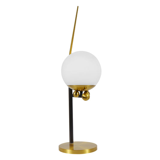 Vonn Lighting Chianti 22" Antique Brass Integrated LED Table Lamp With Frosted White Glass Shade