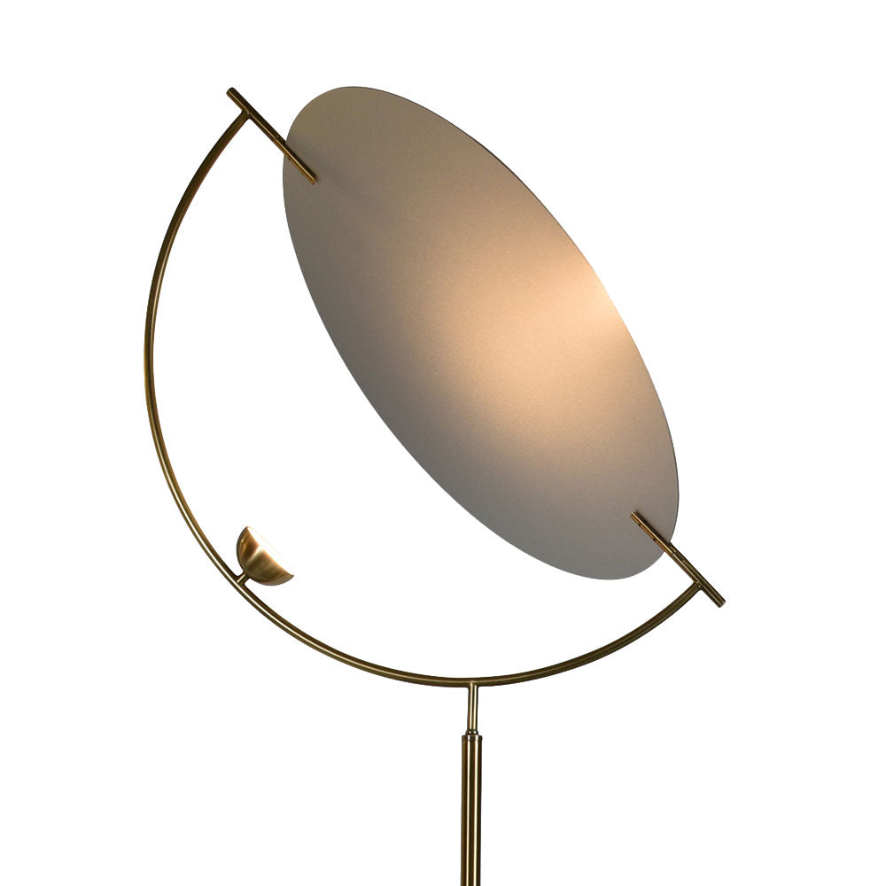 Vonn Lighting Como 60" Antique Brass Integrated LED Floor Lamp With Silver Shade