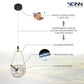 Vonn Lighting Firenze 8" Antique Brass Integrated LED Pendant With Clear Glass Shade