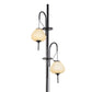 Vonn Lighting Lecce 70" Black Integrated LED Floor Lamp With Frosted White Glass Shades