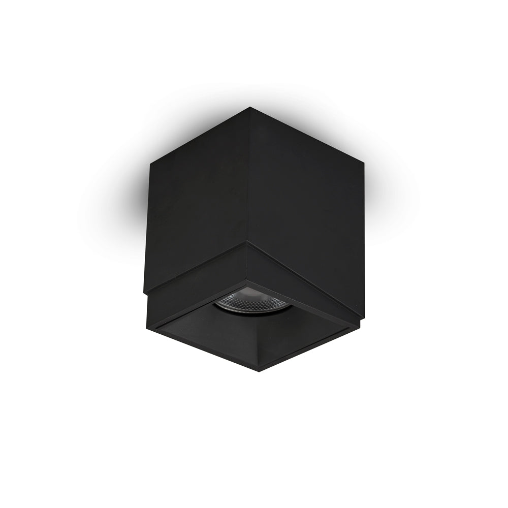 Vonn Lighting Node 3" Black Integrated LED Square Fixed Semi-Flush Mount Downlight