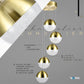 Vonn Lighting Ravello 10" 5-Light Brass Integrated LED Round Chandelier With White Acrylic Shades