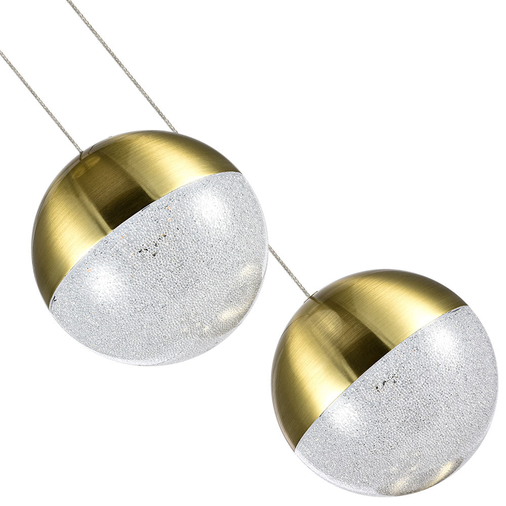 Vonn Lighting Ravello 10" 5-Light Brass Integrated LED Round Chandelier With White Acrylic Shades
