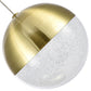 Vonn Lighting Ravello 10" 5-Light Brass Integrated LED Round Chandelier With White Acrylic Shades
