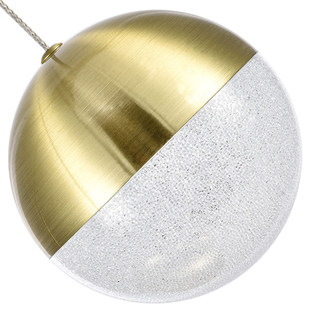 Vonn Lighting Ravello 10" 5-Light Brass Integrated LED Round Chandelier With White Acrylic Shades