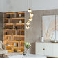 Vonn Lighting Ravello 10" 5-Light Brass Integrated LED Round Chandelier With White Acrylic Shades