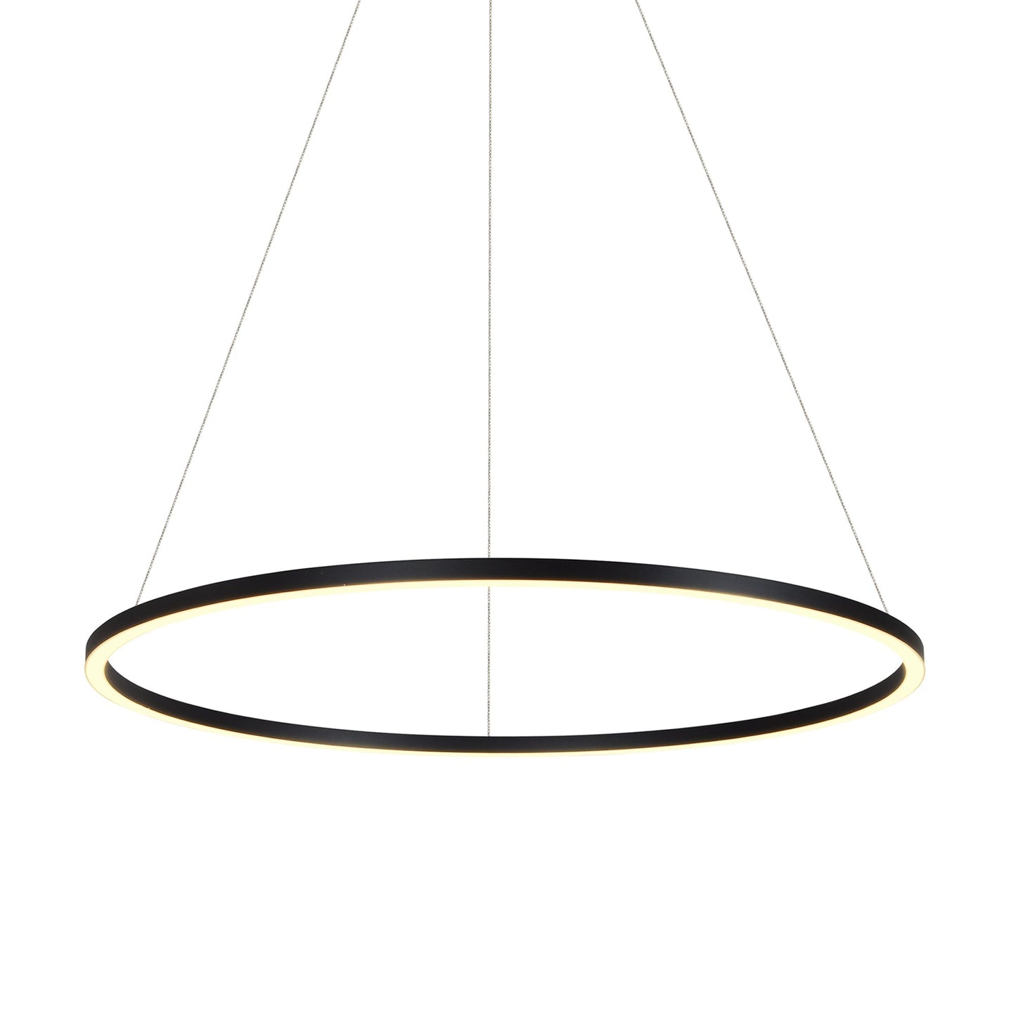 Vonn Lighting Tania 39" Black Integrated LED Round Chandelier With Acrylic Shade
