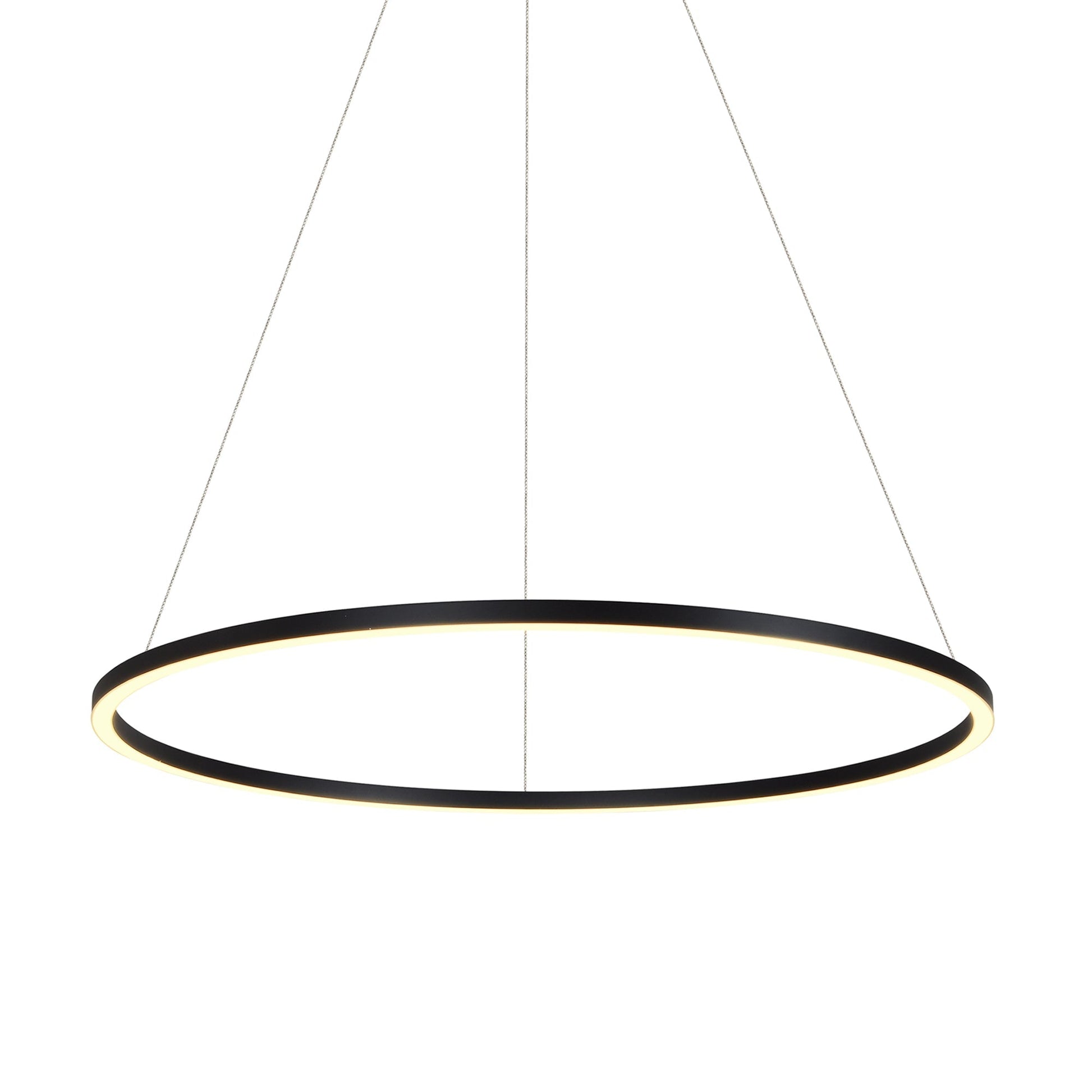 Vonn Lighting Tania 39" Black Integrated LED Round Chandelier With Acrylic Shade