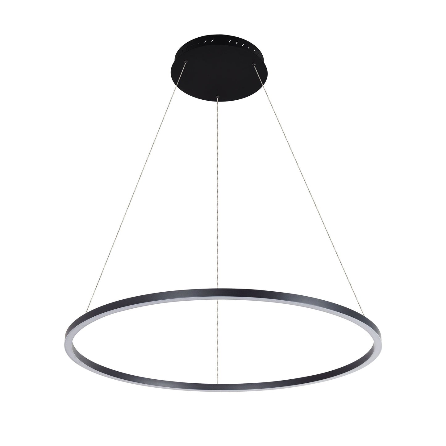 Vonn Lighting Tania 39" Black Integrated LED Round Chandelier With Acrylic Shade