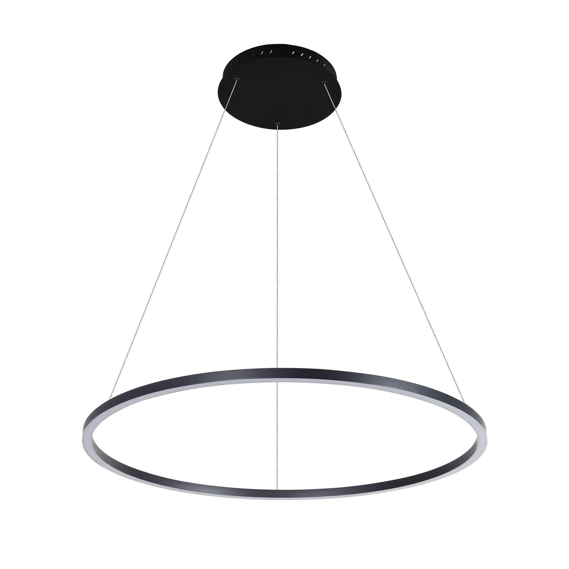Vonn Lighting Tania 39" Black Integrated LED Round Chandelier With Acrylic Shade