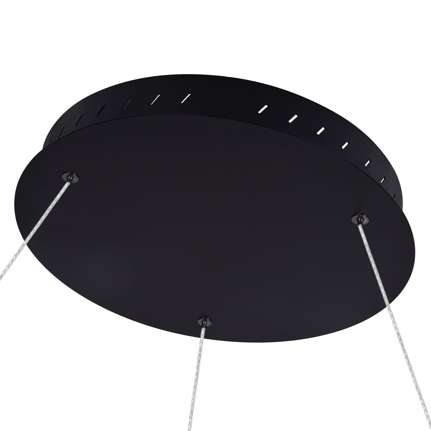 Vonn Lighting Tania 39" Black Integrated LED Round Chandelier With Acrylic Shade