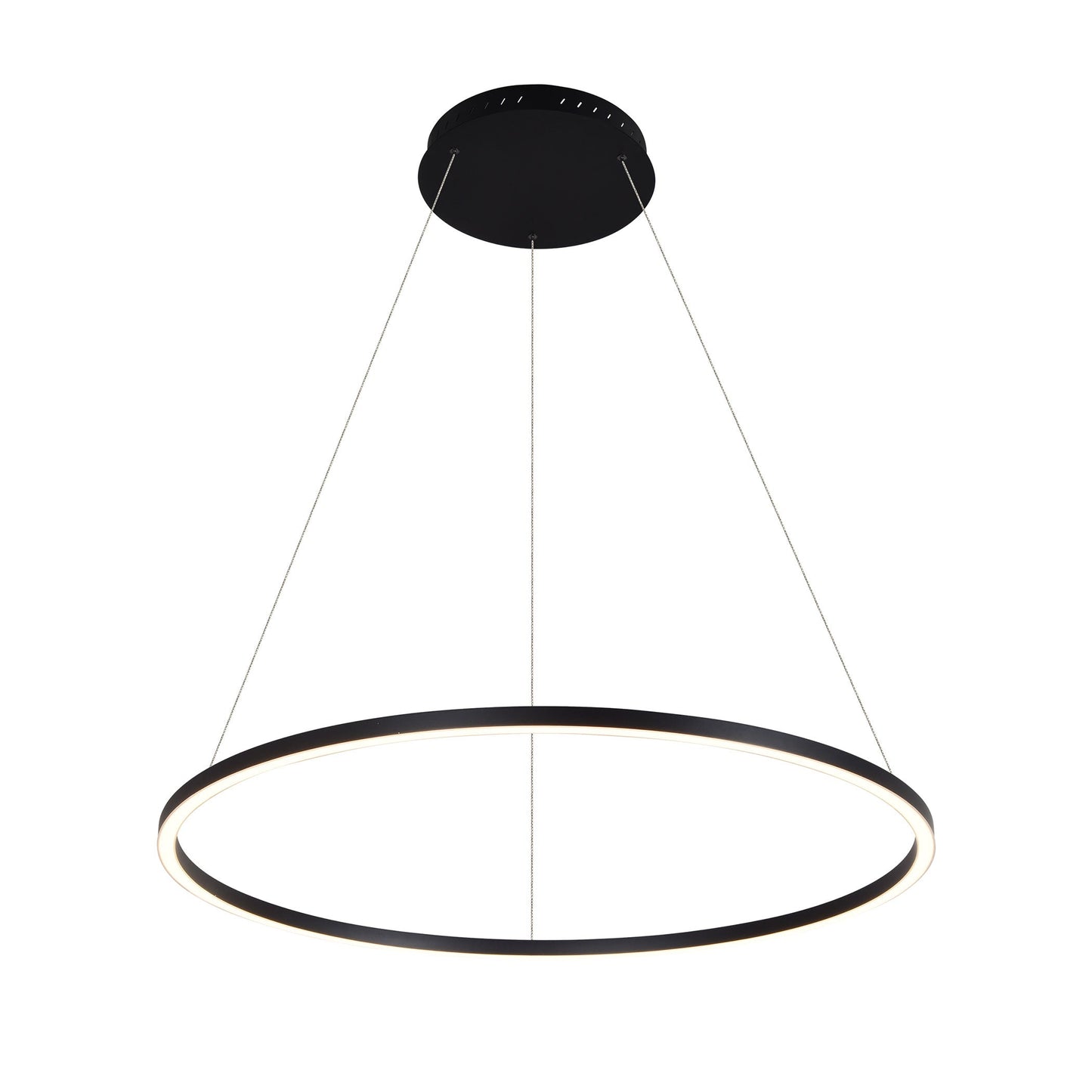 Vonn Lighting Tania 39" Black Integrated LED Round Chandelier With Acrylic Shade