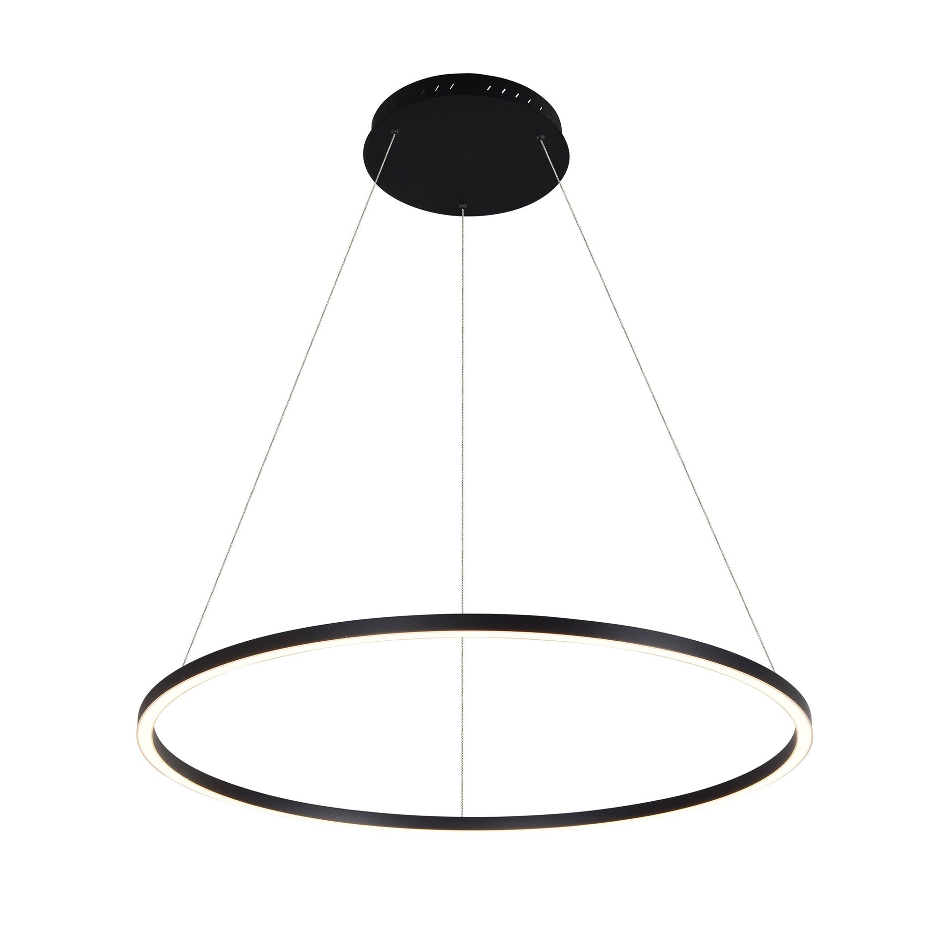 Vonn Lighting Tania 39" Black Integrated LED Round Chandelier With Acrylic Shade