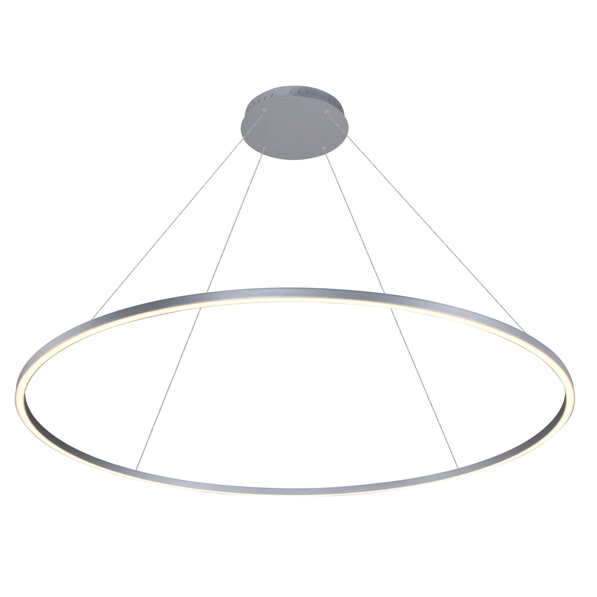 Vonn Lighting Tania 60" Silver Integrated LED Round Chandelier With Acrylic Shade