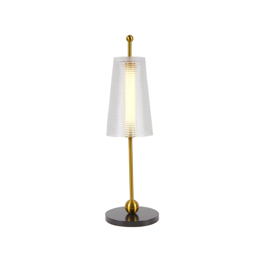 Vonn Lighting Toscana 20" Antique Brass Integrated LED Round Table Lamp With Frosted Glass Shade
