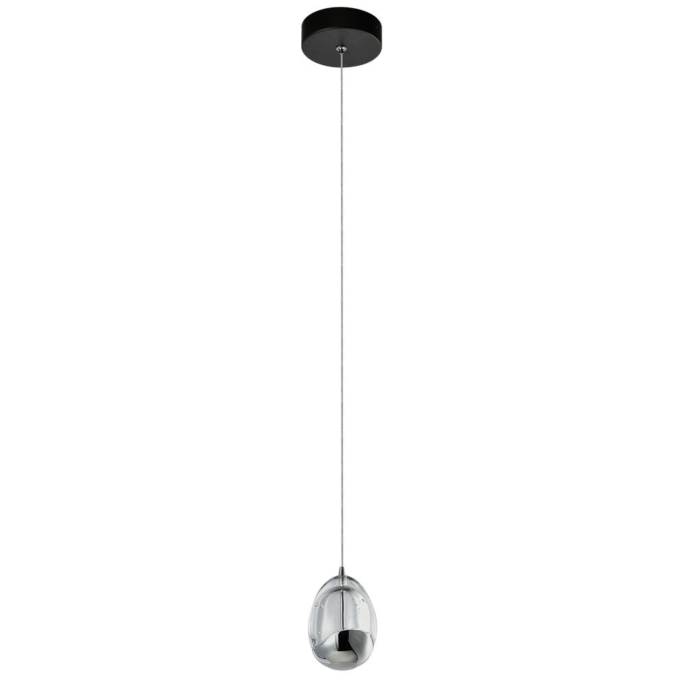Vonn Lighting Venezia 4" Polished Chrome Integrated LED Round Pendant With Clear Glass Shade