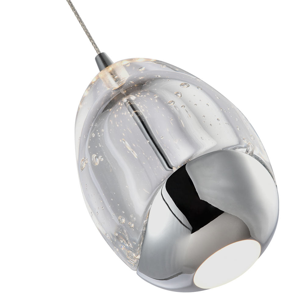 Vonn Lighting Venezia 4" Polished Chrome Integrated LED Round Pendant With Clear Glass Shade