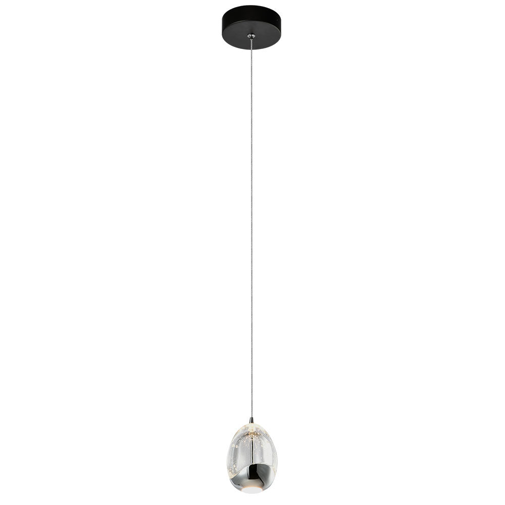 Vonn Lighting Venezia 4" Polished Chrome Integrated LED Round Pendant With Clear Glass Shade