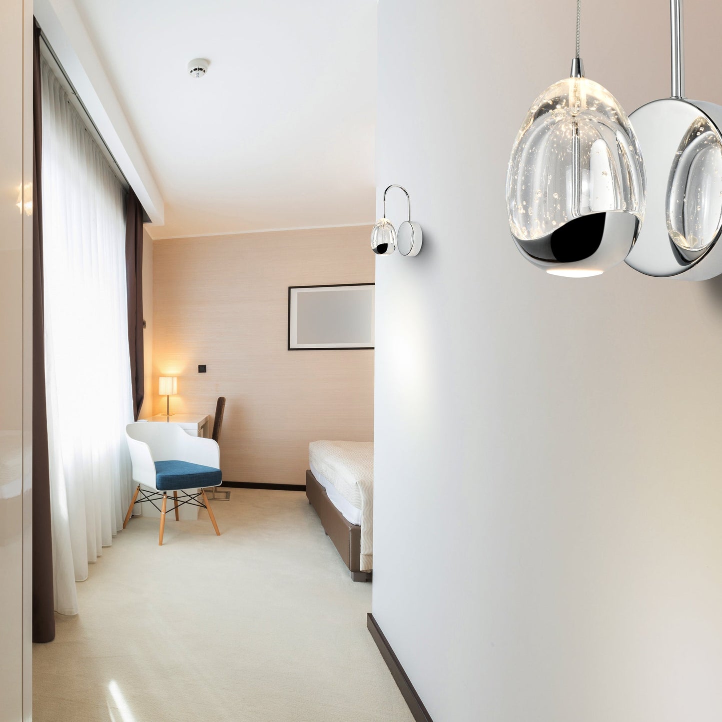 Vonn Lighting Venezia 5" Polished Chrome Integrated LED Round Wall Sconce With Clear Glass Shade