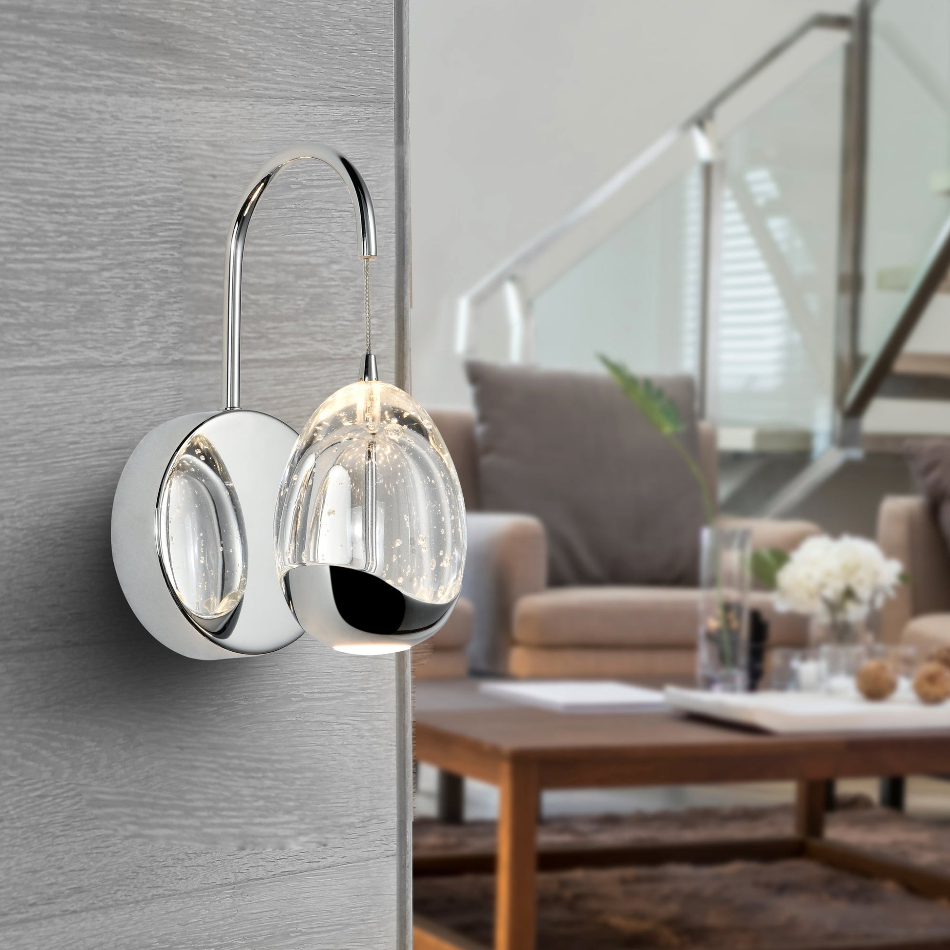 Vonn Lighting Venezia 5" Polished Chrome Integrated LED Round Wall Sconce With Clear Glass Shade