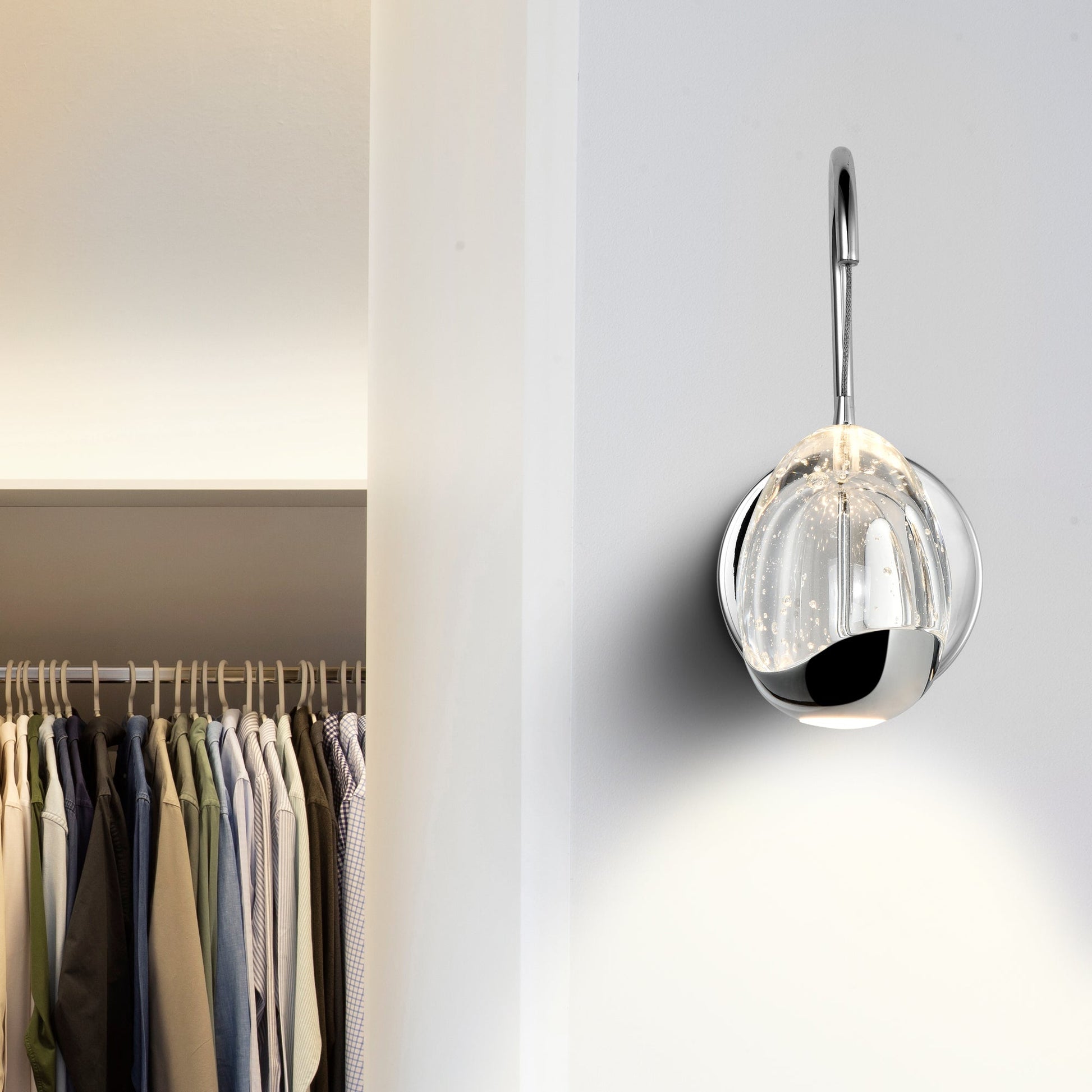 Vonn Lighting Venezia 5" Polished Chrome Integrated LED Round Wall Sconce With Clear Glass Shade
