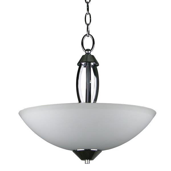 Whitfield Lighting Anna 16" x 15" Chrome Finish With White Glass 3-Light Chandelier